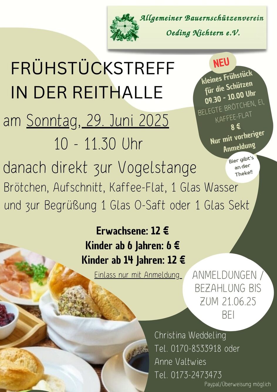 Frühstück, Sonntag, Anmeldung
